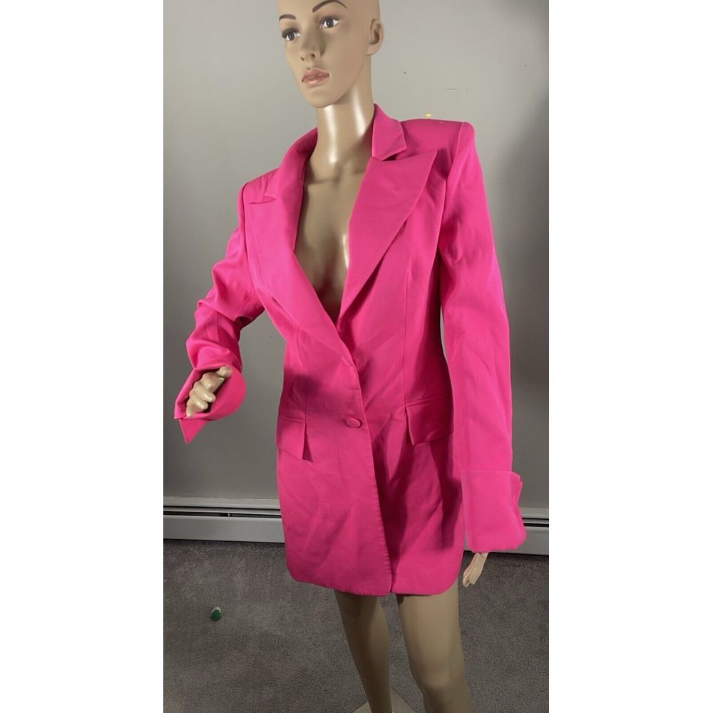 Ellae Lisque Hot Pink Center of Attention Blazer Size S Date Night Party